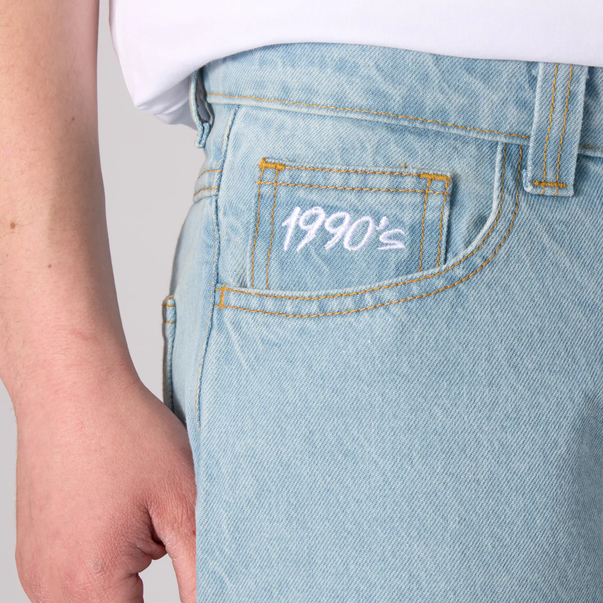 1990's Denim Shorts Blue Wash - Image 3
