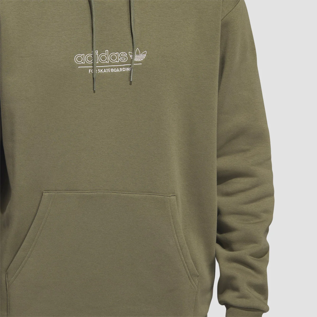 adidas 4.0 Strike Through Pullover Hoodie (Gender Neutral) Olive Strata/Cool White - Image 2