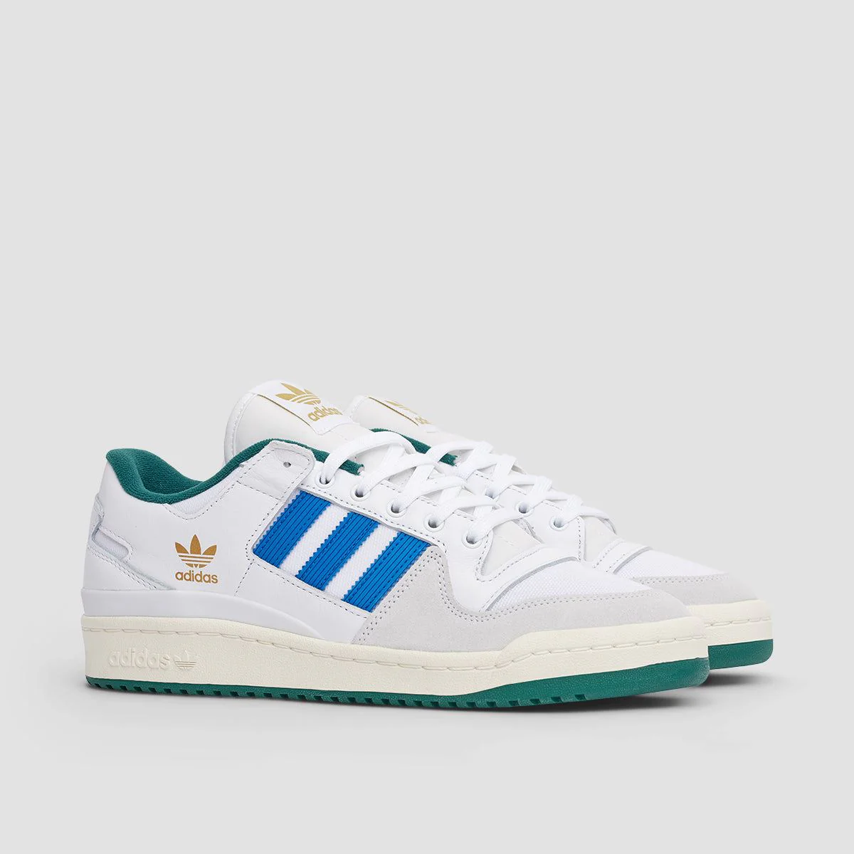 adidas Forum 84 Low ADV Shoes - Footwear White/Bluebird/Collegiate Green - Image 2