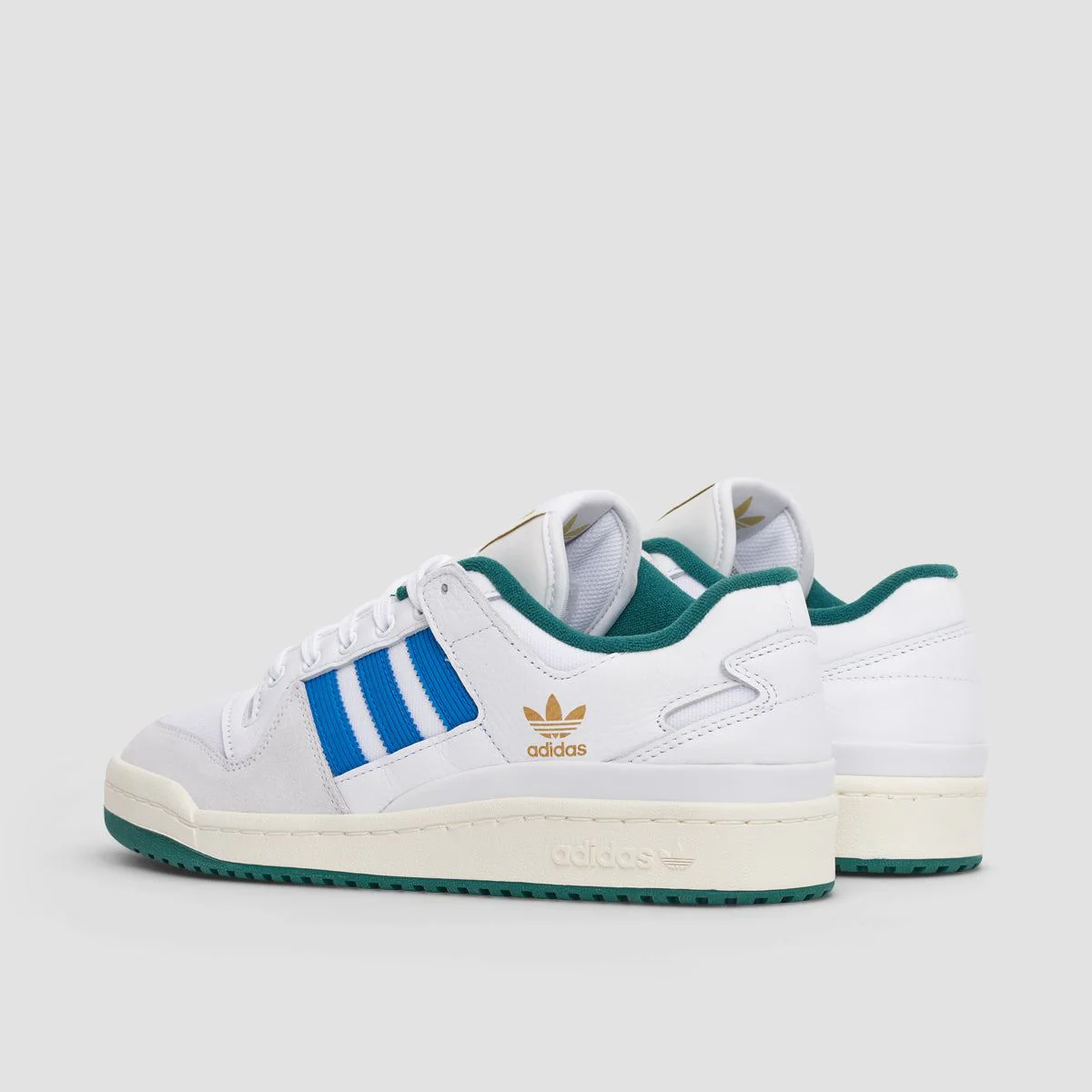adidas Forum 84 Low ADV Shoes - Footwear White/Bluebird/Collegiate Green - Image 3