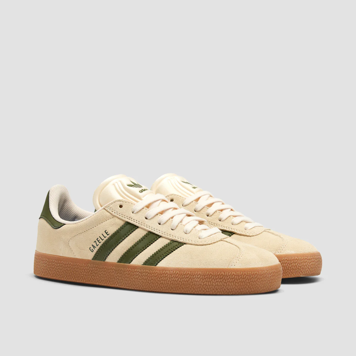 adidas Gazelle ADV Shoes - Ecru Tint/Focus Olive/Gum4 - Image 2