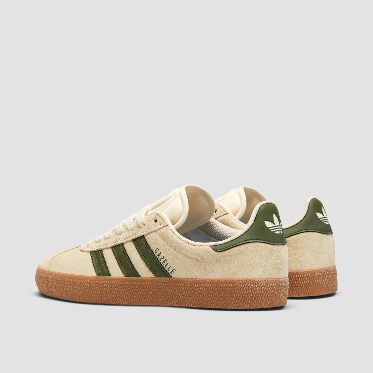 adidas Gazelle ADV Shoes - Ecru Tint/Focus Olive/Gum4 - Image 3