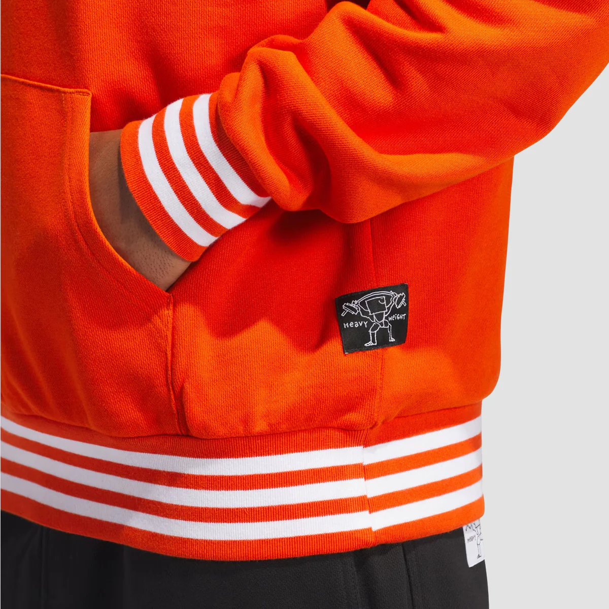 adidas Heavyweight Shmoofoil Pullover Hoodie Collegiate Orange - Image 3