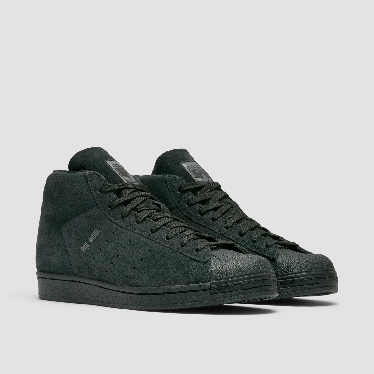 adidas Pro Model Trainers Mid Top Shoes - Core Black/Grey Five/Core Black - Image 2