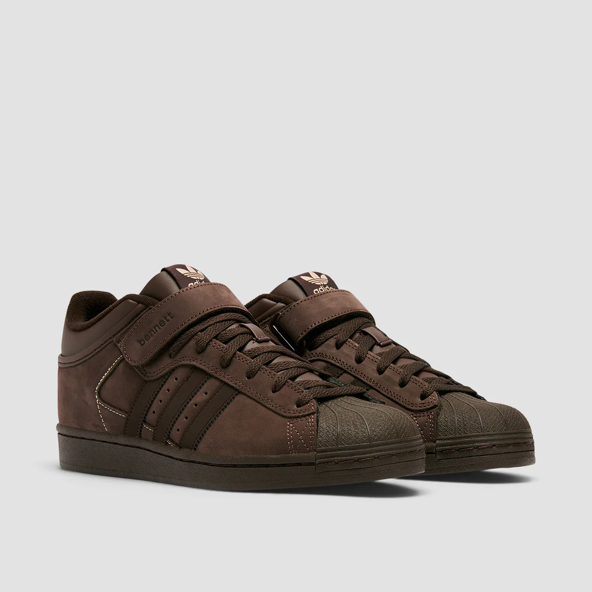 adidas Pro Shell ADV x Niels Bennett Mid Top Shoes - Brown/Dark Brown/Magic Beige - Image 2