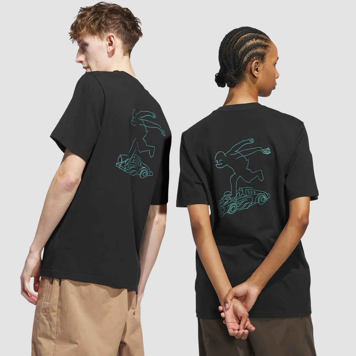 adidas Shmoofoil Gonz Speedy T-Shirt (Gender Neutral) Black/Preloved Teal - Image 2