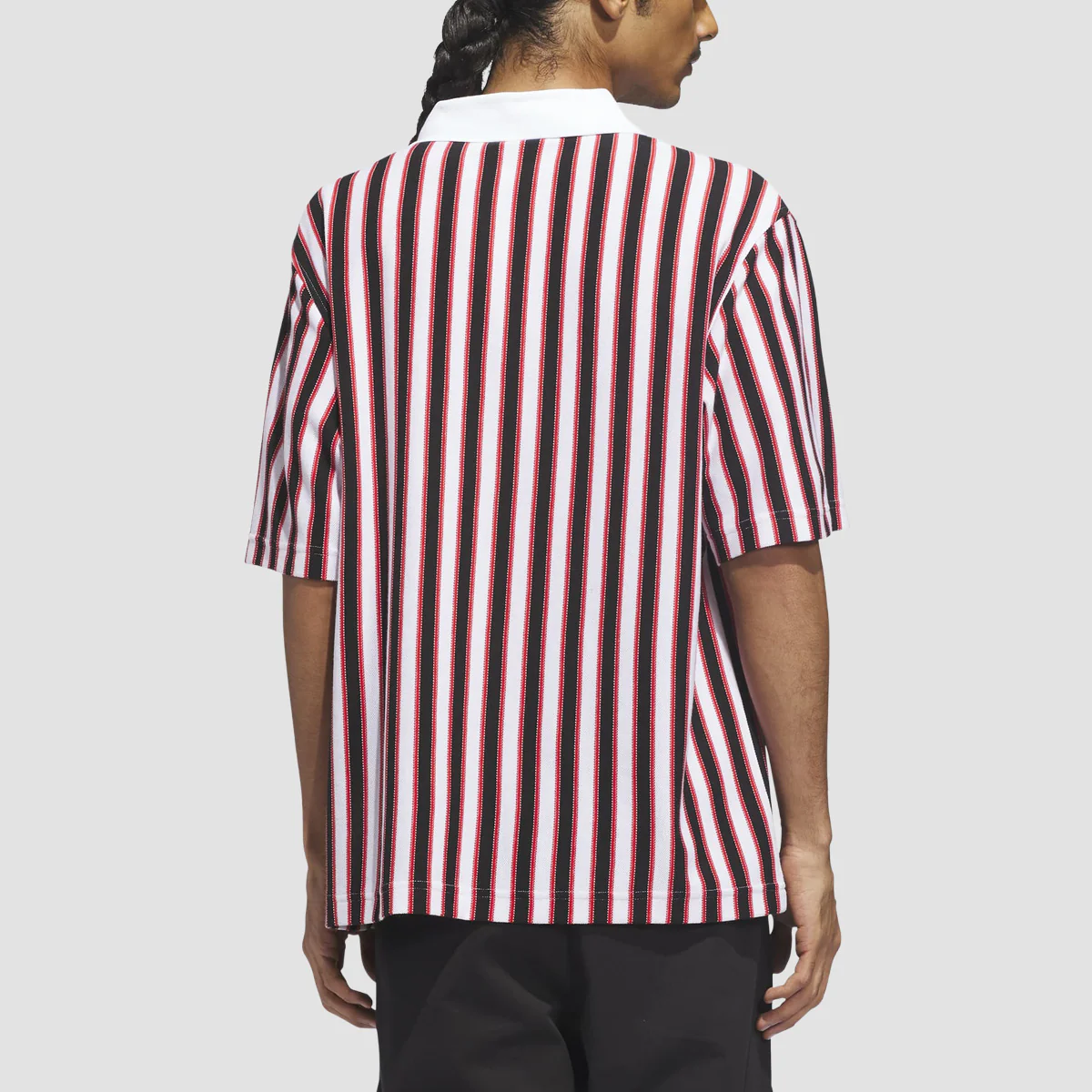 adidas Skateboarding Classic Short Sleeve Polo Shirt White/Black/Maroon - Image 2