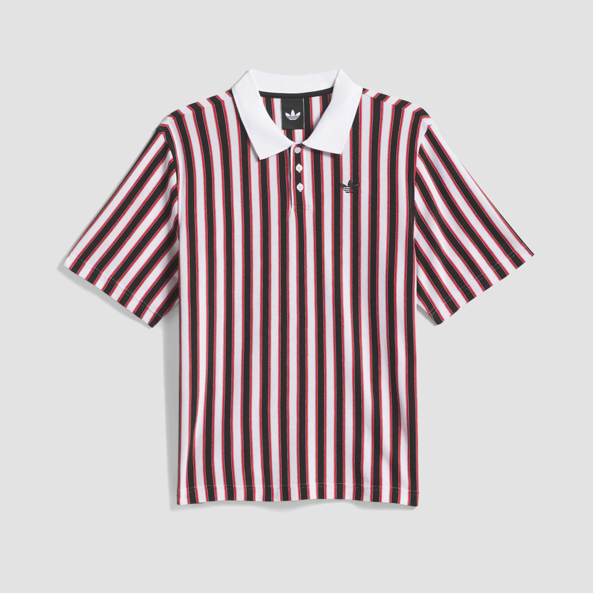 adidas Skateboarding Classic Short Sleeve Polo Shirt White/Black/Maroon - Image 4
