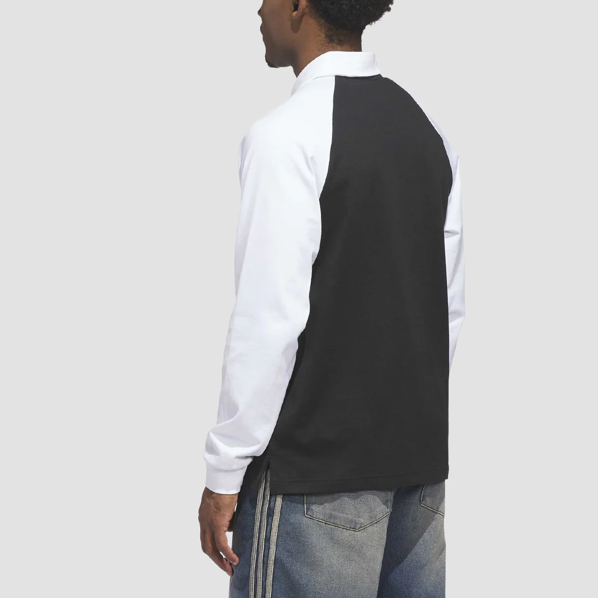 adidas Skateboarding X Tyshawn Rugby Longsleeve Polo Shirt Black/White - Image 2