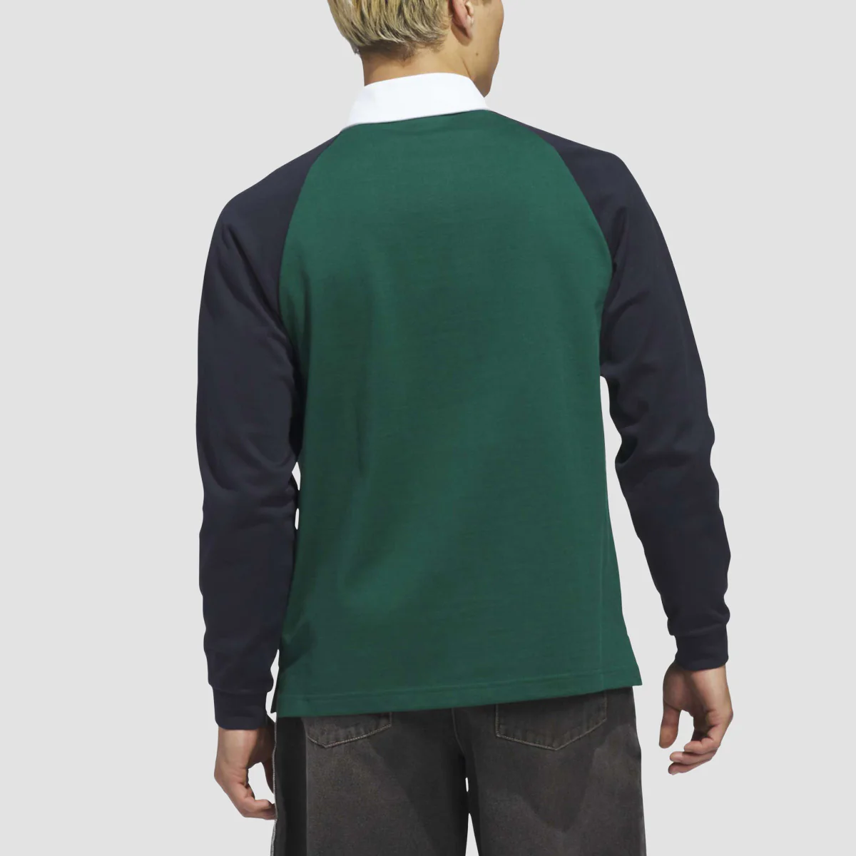 adidas Skateboarding X Tyshawn Rugby Longsleeve Polo Shirt Collegiate Green/Legend Ink - Image 2