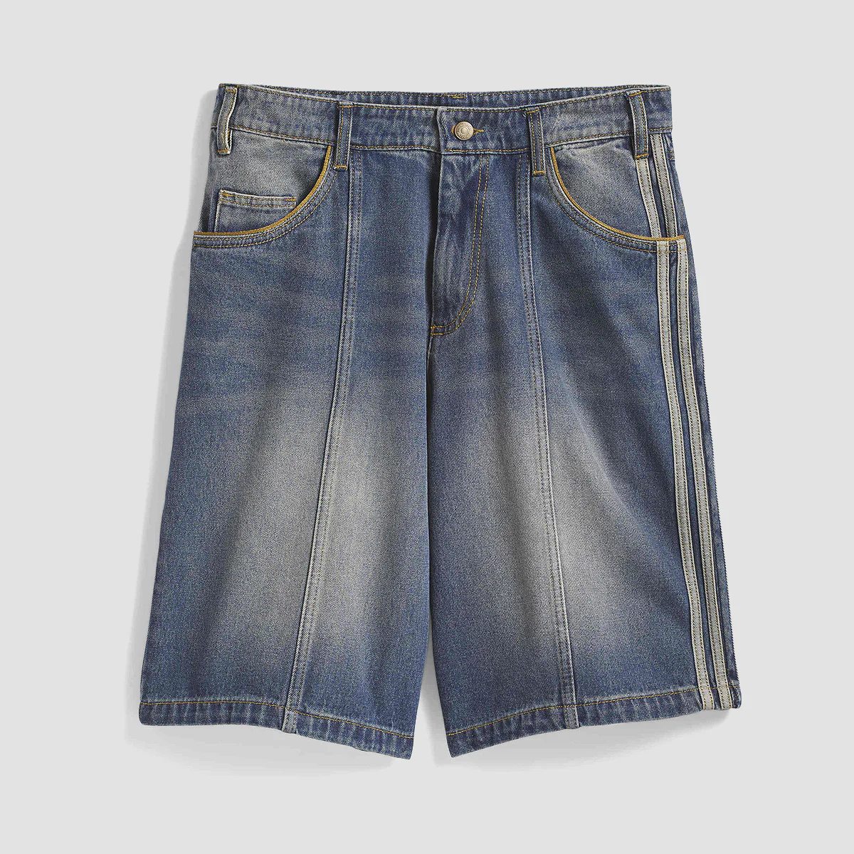 adidas Skateboarding X Tyshawn Washed Denim Shorts Indigo Denim - Image 3