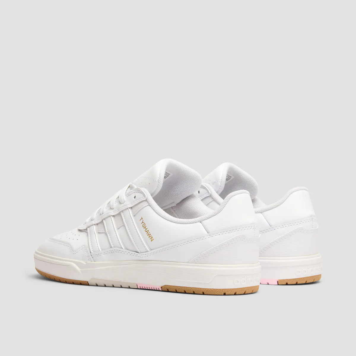 adidas Tyshawn II Shoes - Ftwr White/Ftwr White/Gum4 - Image 3