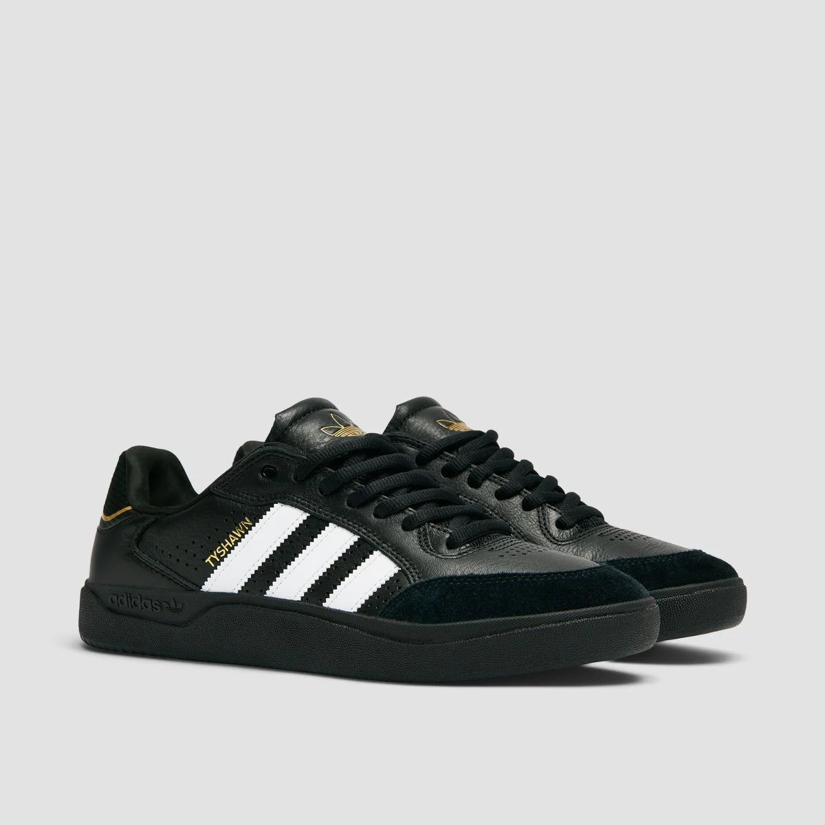 adidas Tyshawn Low Shoes - Core Black/Ftwr White/Gold Met - Image 2