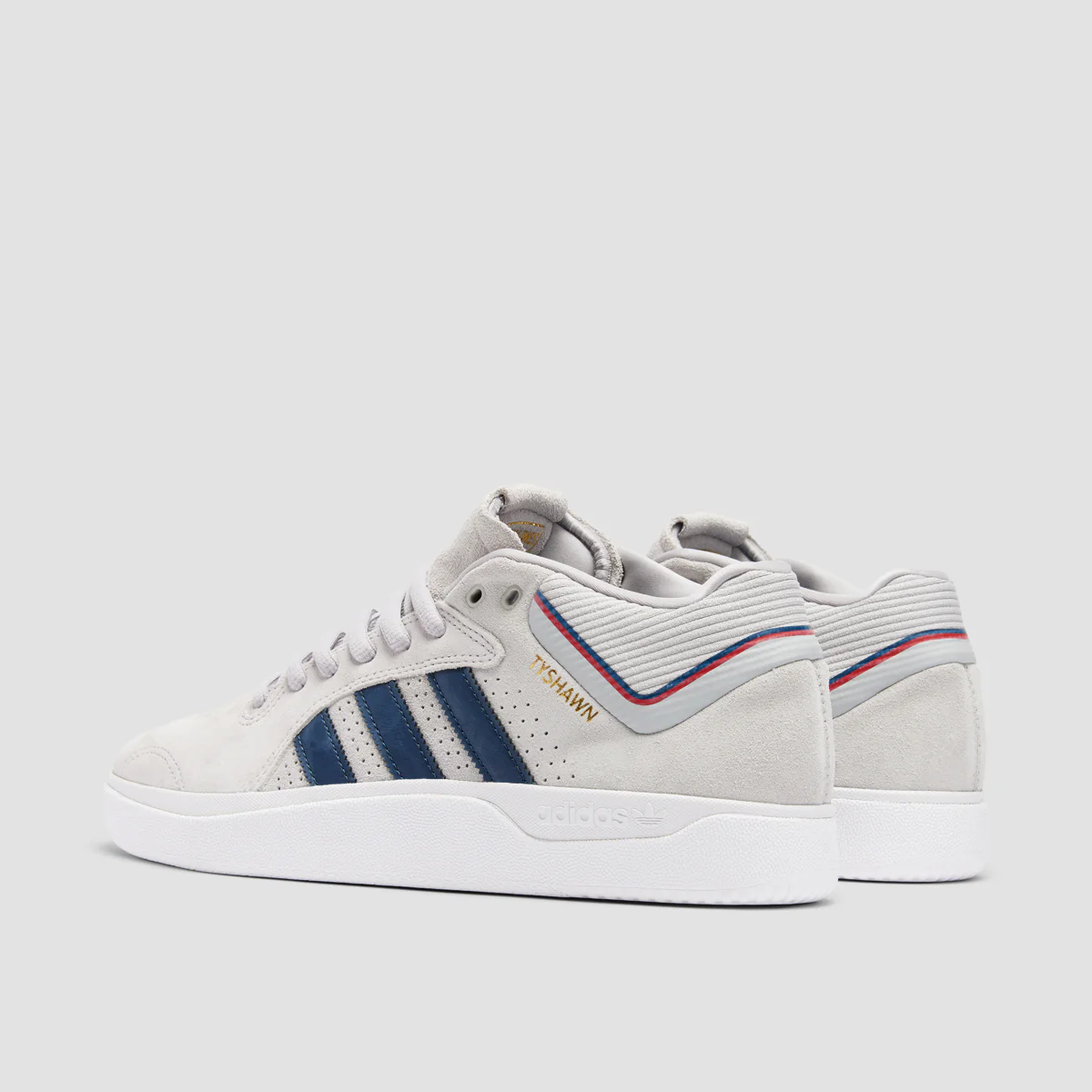 adidas Tyshawn Mid Top Shoes - Grey Two/Collegiate Navy/Gold Met - Image 3