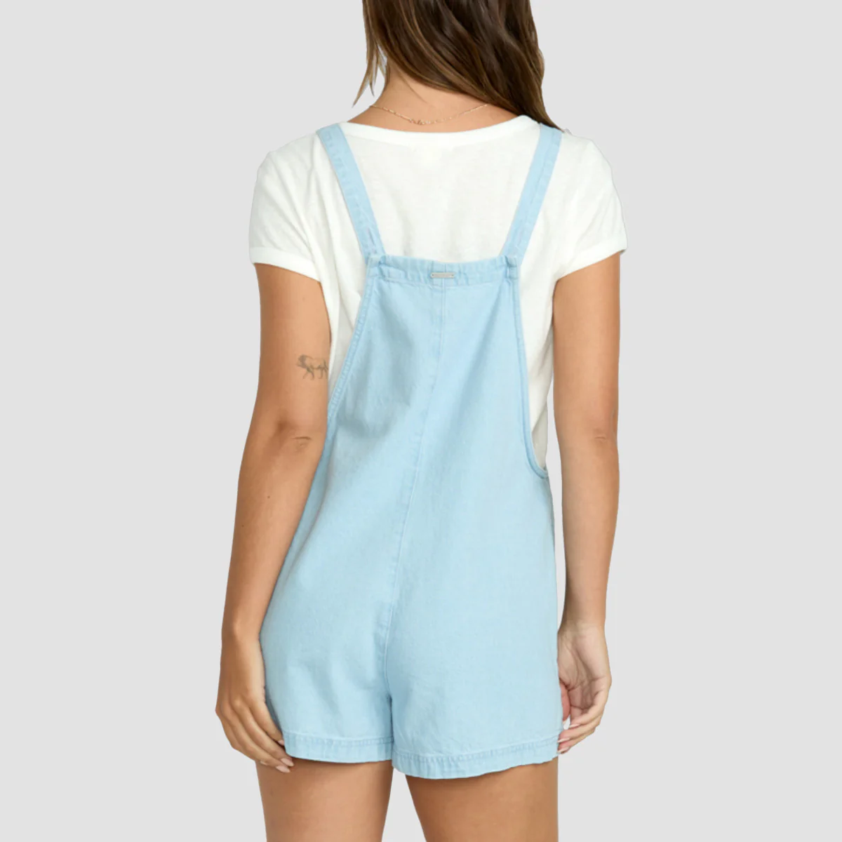 Billabong Beach Crush Denim Overall Onesie Salt Blue - Womens - Image 2