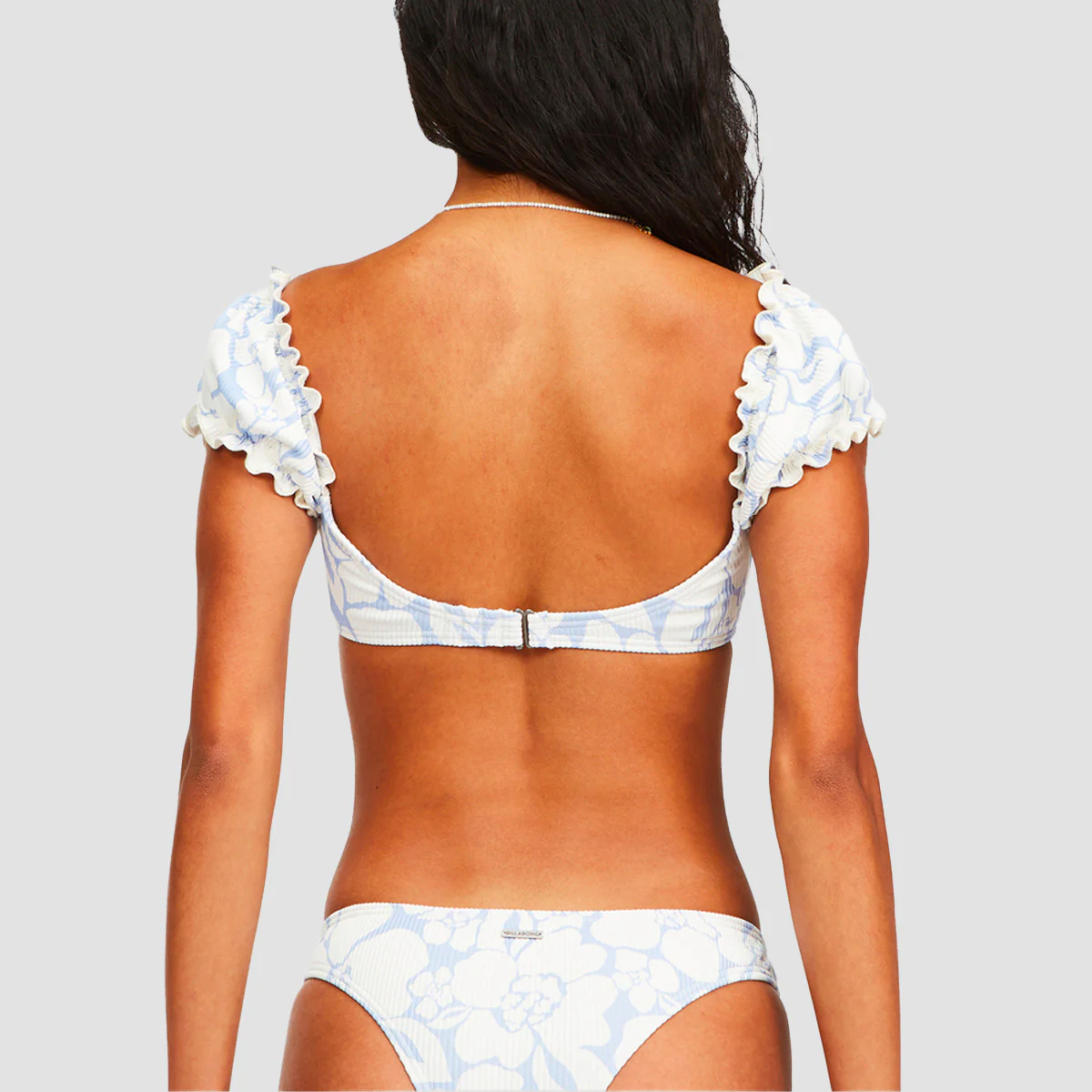 Billabong Beyond The Blue Puff Sleeve Crop Bikini Top Salt Crystal - Womens - Image 2