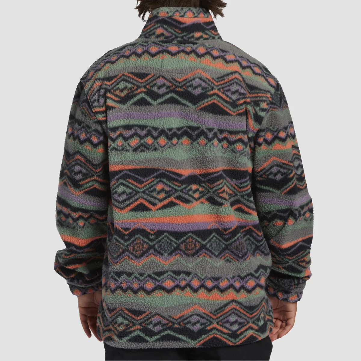 Billabong Boundary Mock Neck Fleece Sweatshirt Grey Violet - Image 2