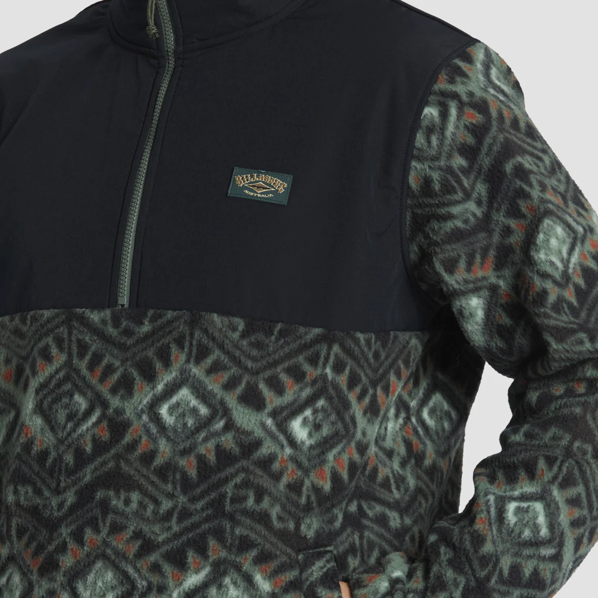 Billabong Boundary Re-issue Half Zip Polar Fleece Sweatshirt Black - Image 3