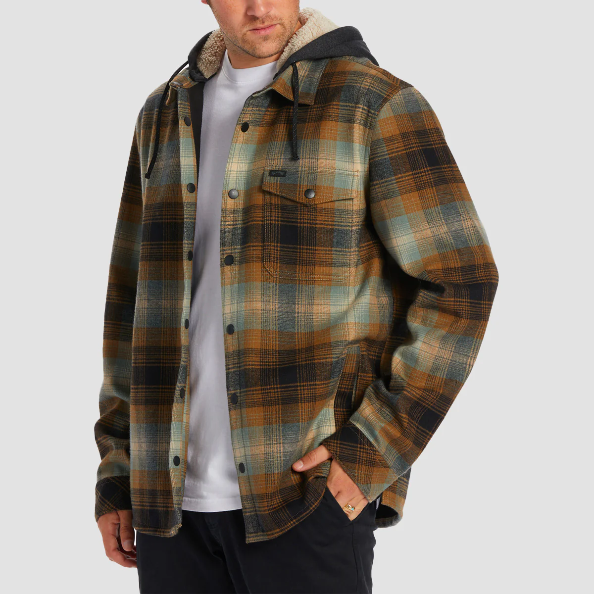 Billabong Furnace Bonded Longsleeve Flannel Shirt Dark Forest - Image 2