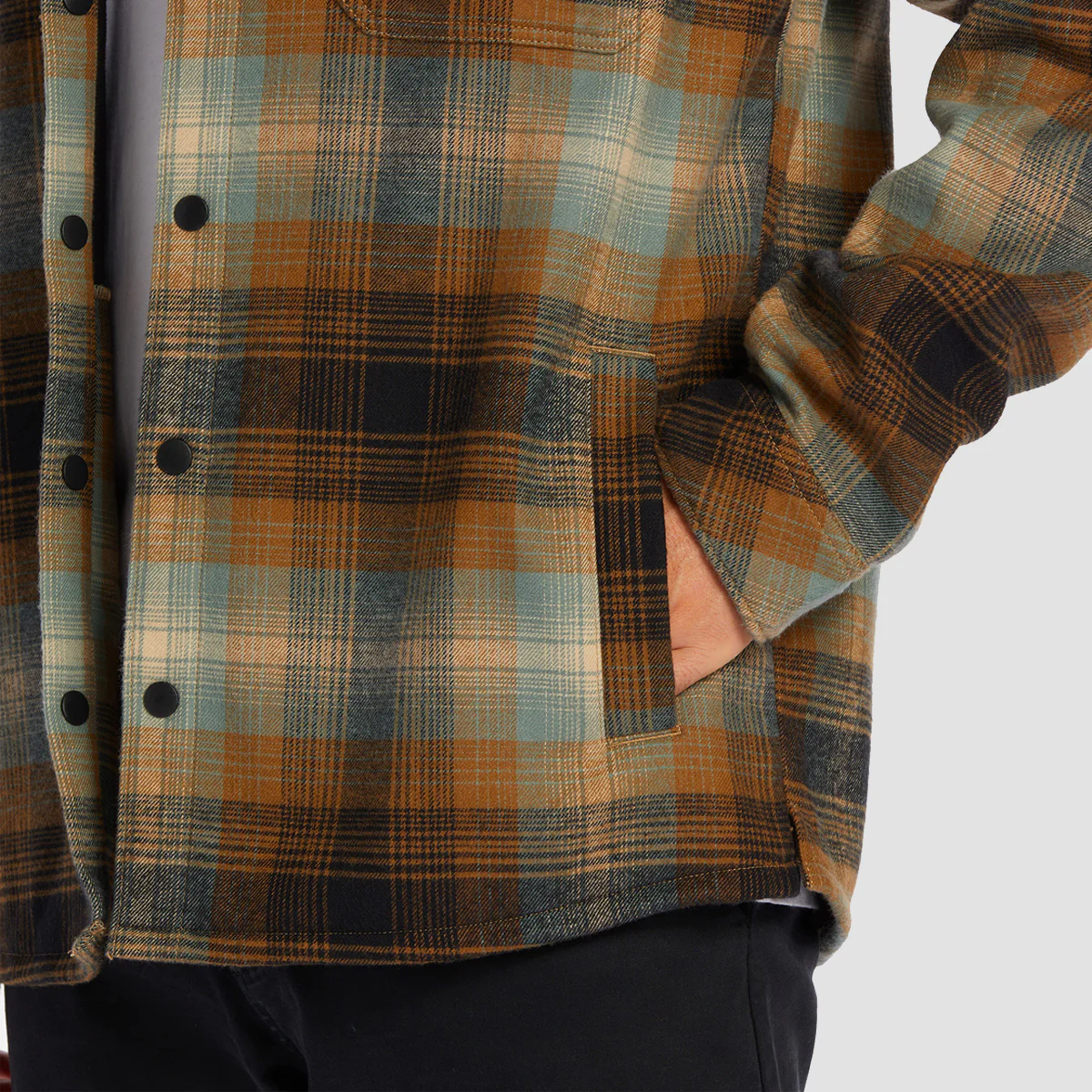 Billabong Furnace Bonded Longsleeve Flannel Shirt Dark Forest - Image 5