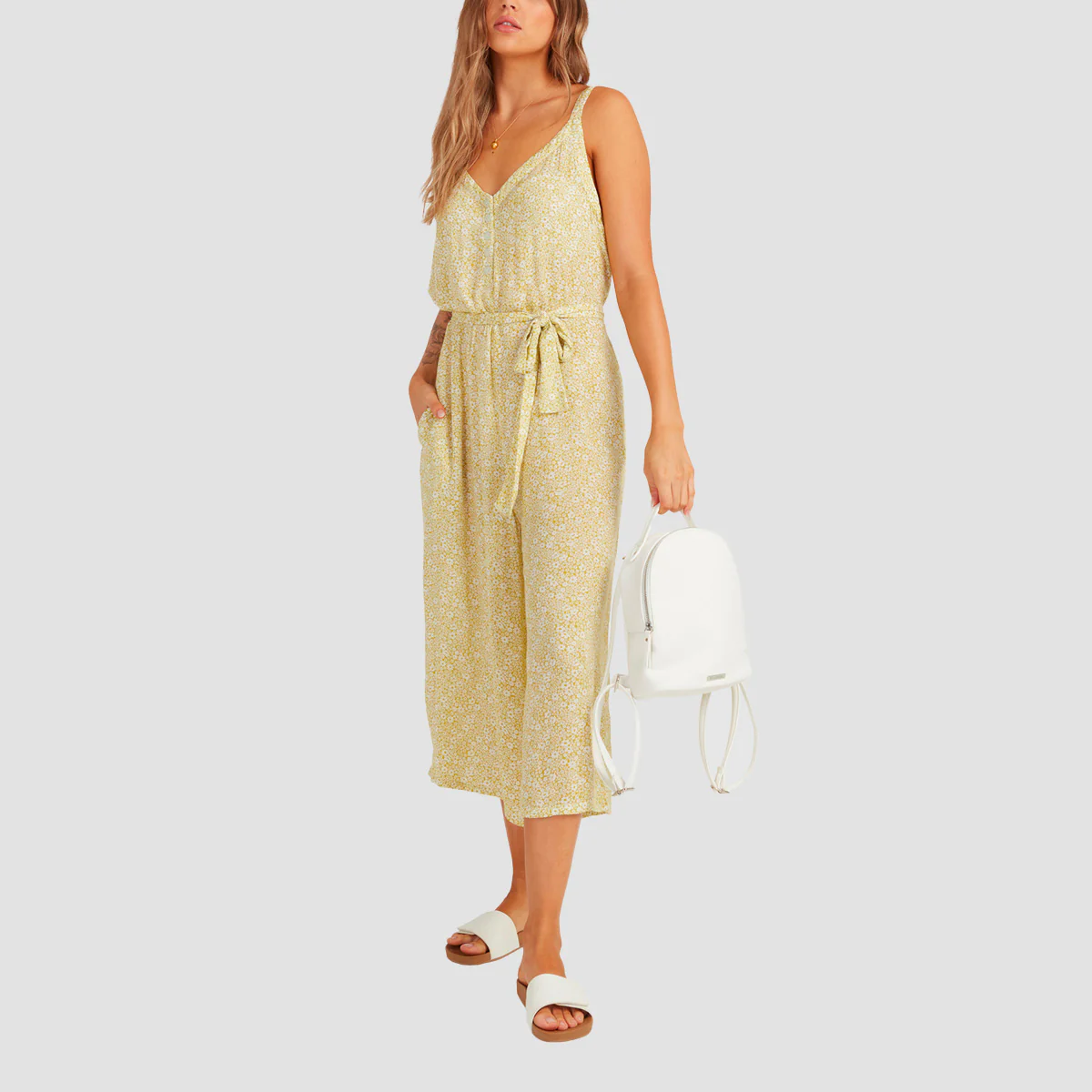 Billabong Little Whisper Jumpsuit Lime - Womens