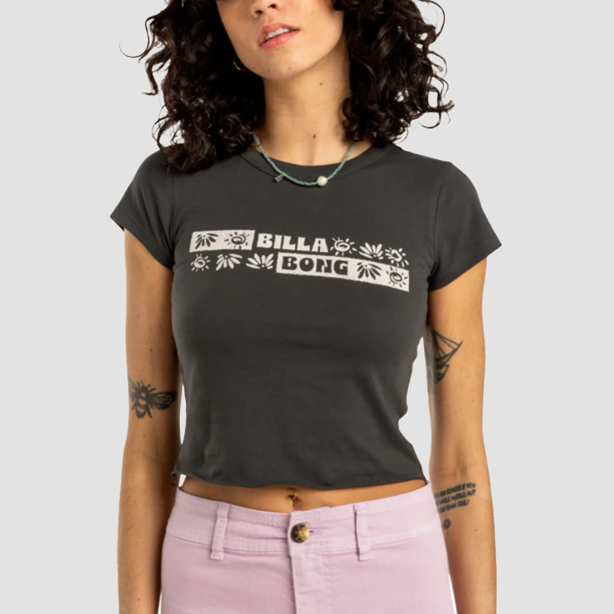 Billabong Paradise Way T-Shirt Off Black - Womens