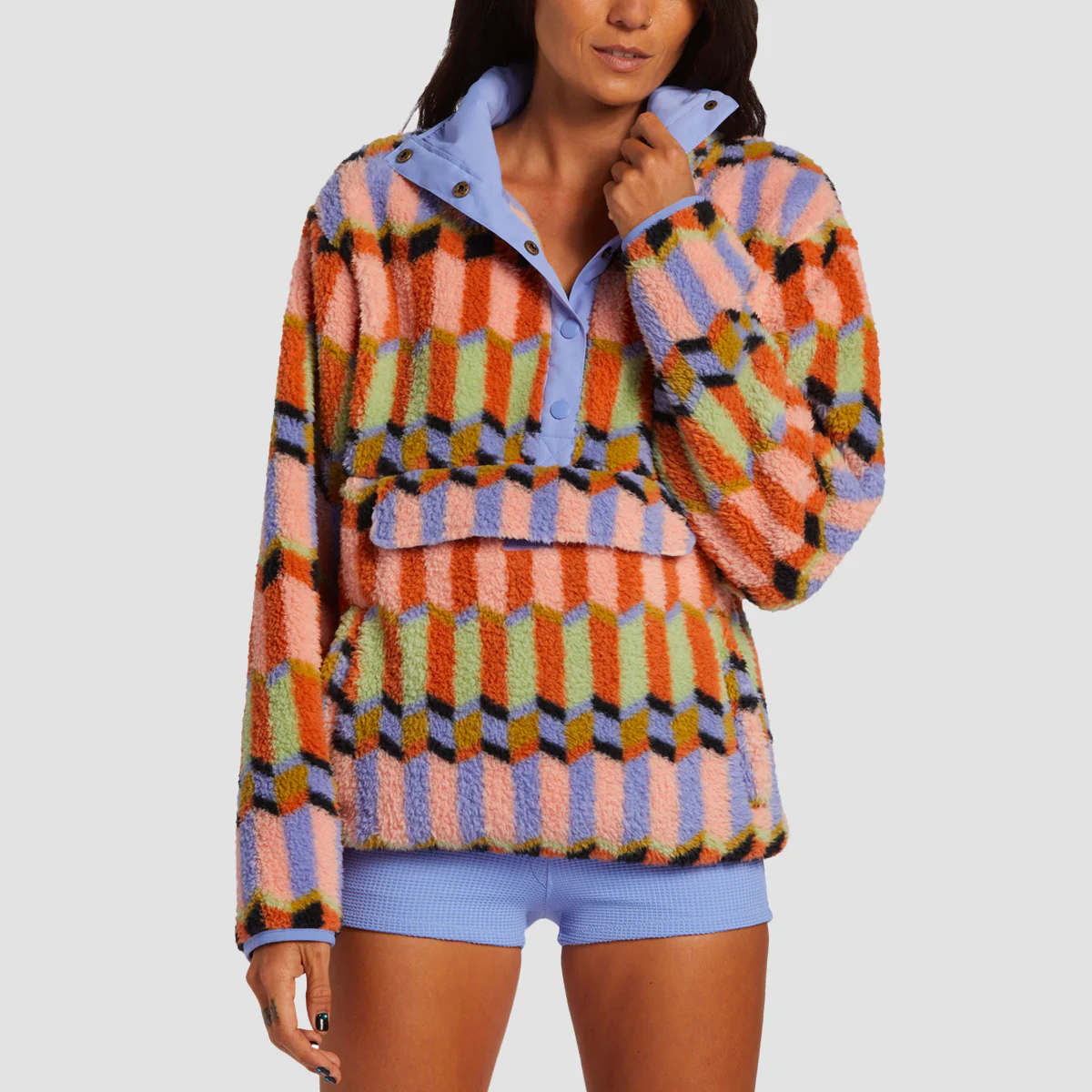 Billabong Switchback Pullover Mock Neck Sweatshirt Multi