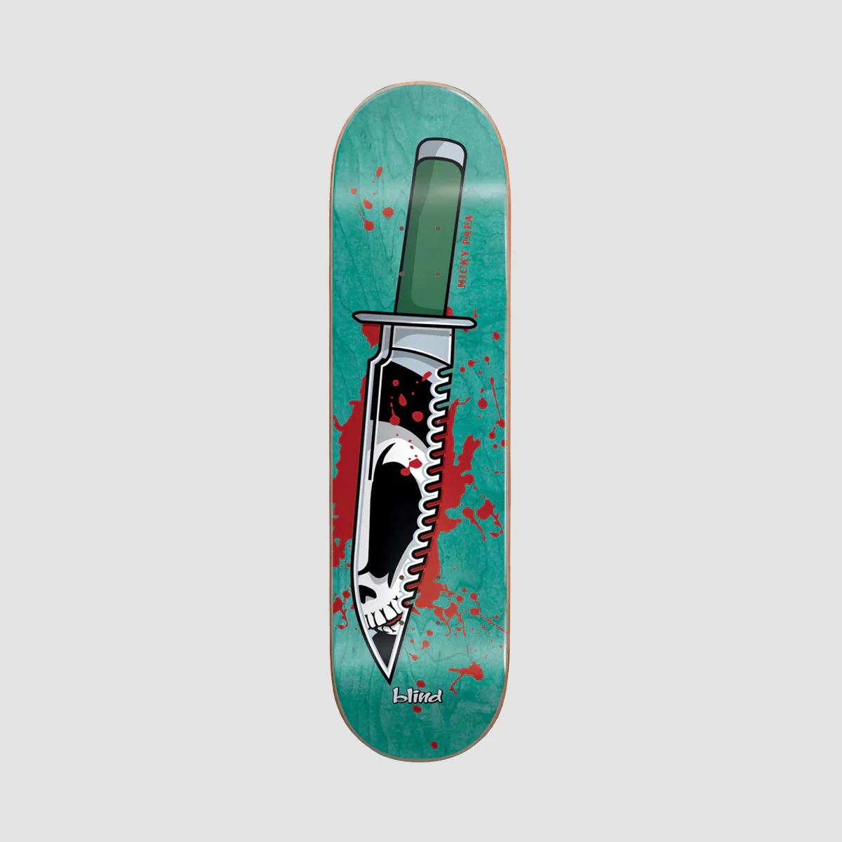 Blind Reaper Knife R7 Skateboard Deck Micky Papa/Teal - 8.375"