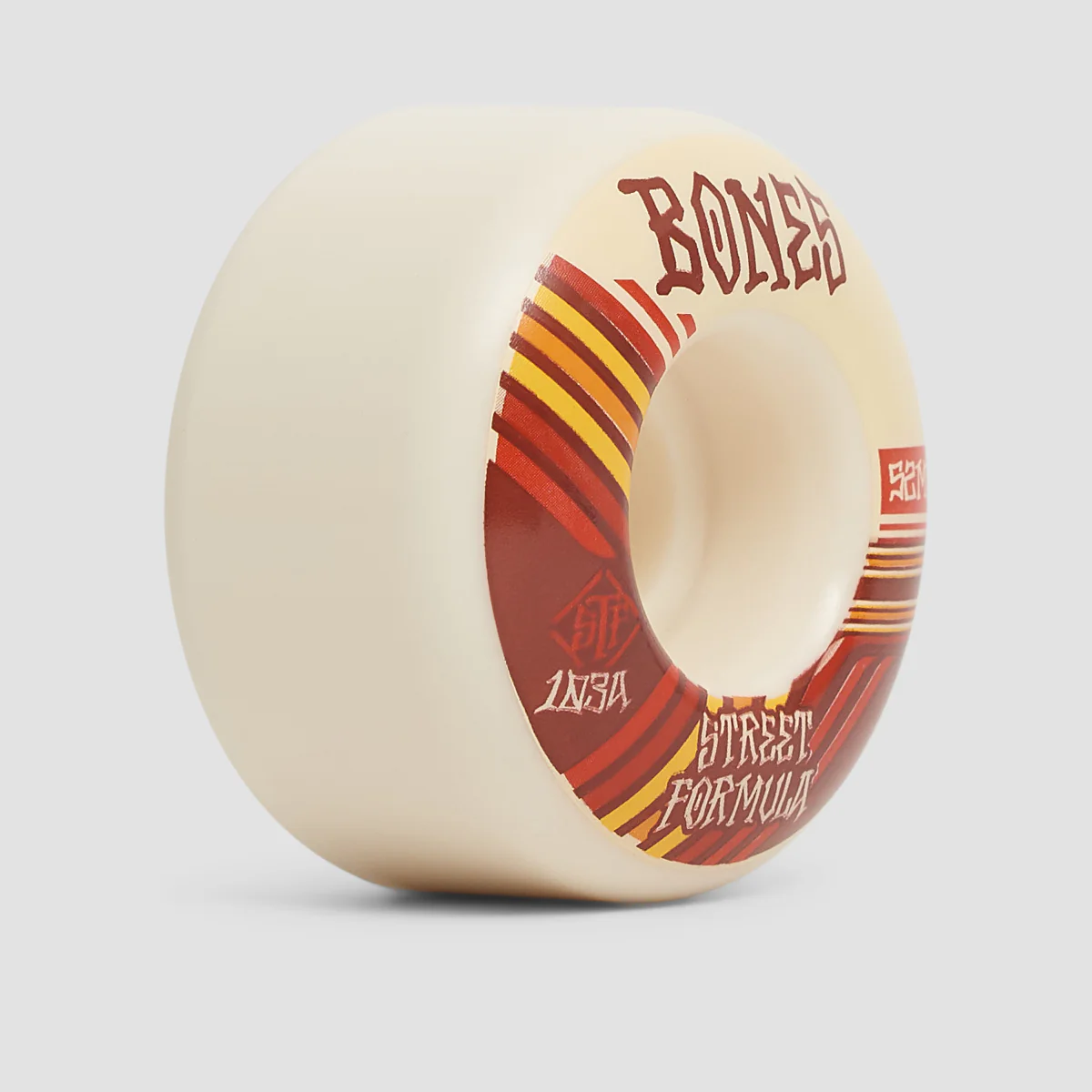 Bones Retros V4 Wide 103A STF Skateboard Wheels White 52mm - Image 2