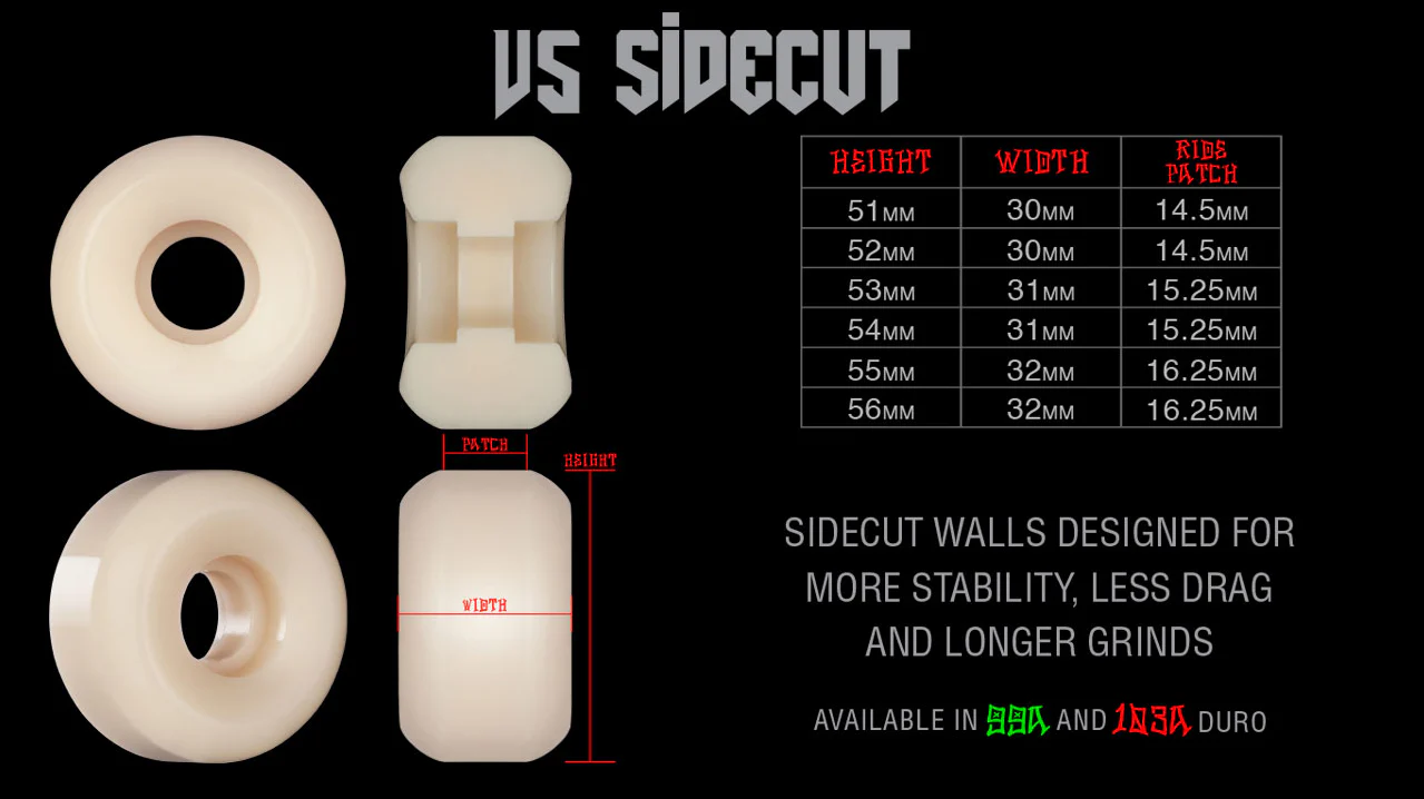 Bones Retros V5 Sidecut 99A STF Skateboard Wheels White 54mm - Image 3