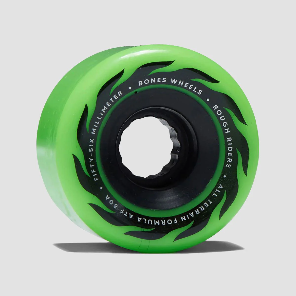 Bones Rough Riders Eternal Flame 80A ATF Skateboard Wheels Green 56mm - Image 2