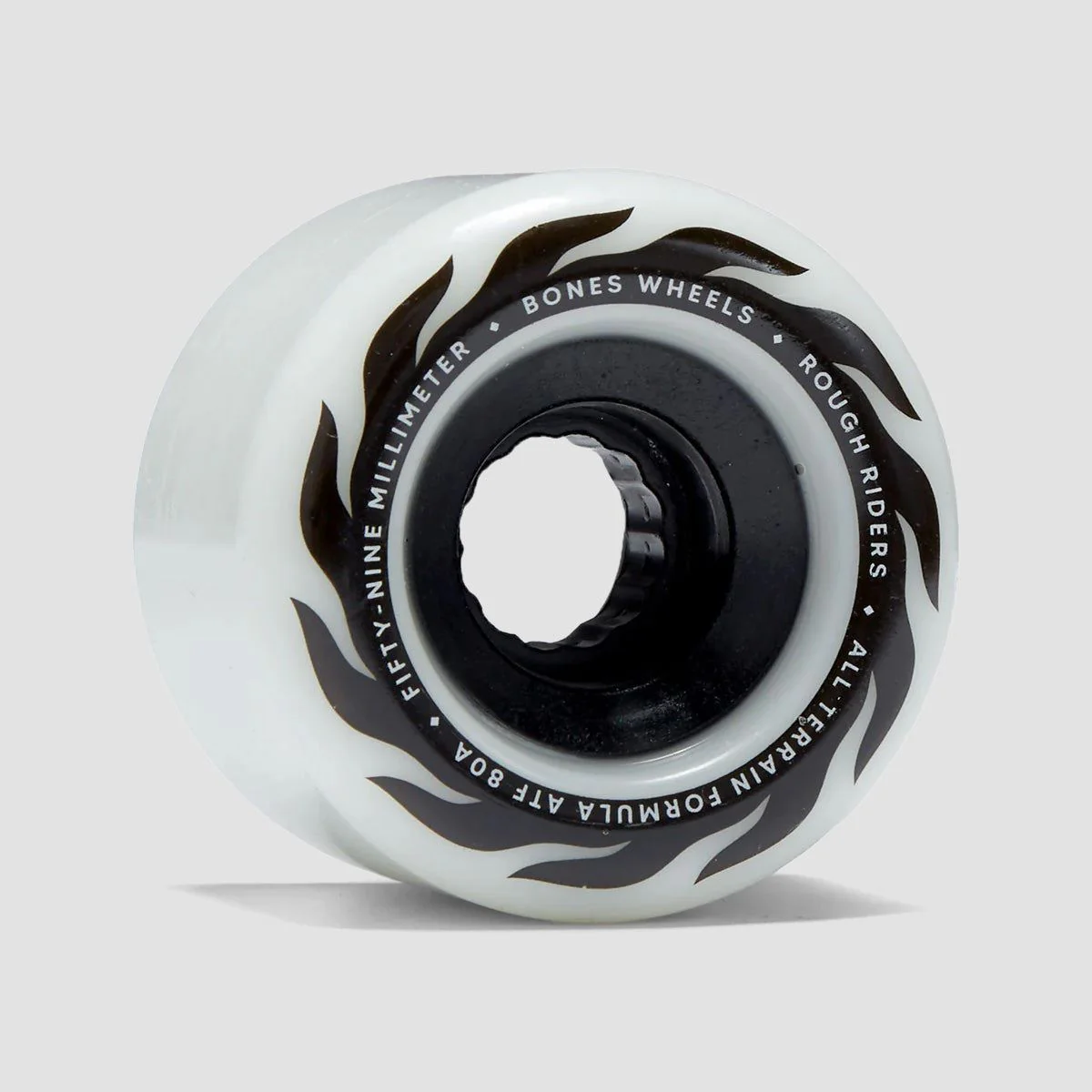 Bones Rough Riders Eternal Flame 80A ATF Skateboard Wheels White 59mm - Image 2
