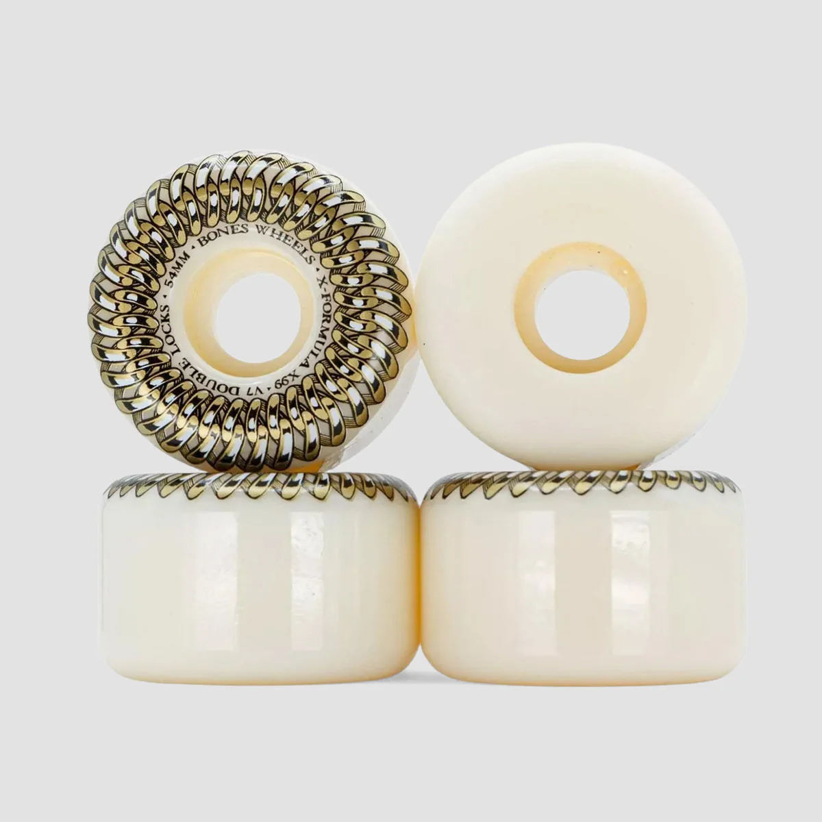 Bones X-Formula Double Lock V7 99A Skateboard Wheels White 54mm