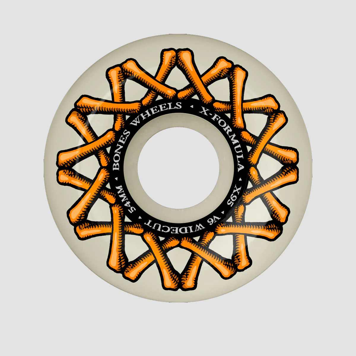 Bones X-Formula XF Widecut V6 95A Skateboard Wheels White 54mm