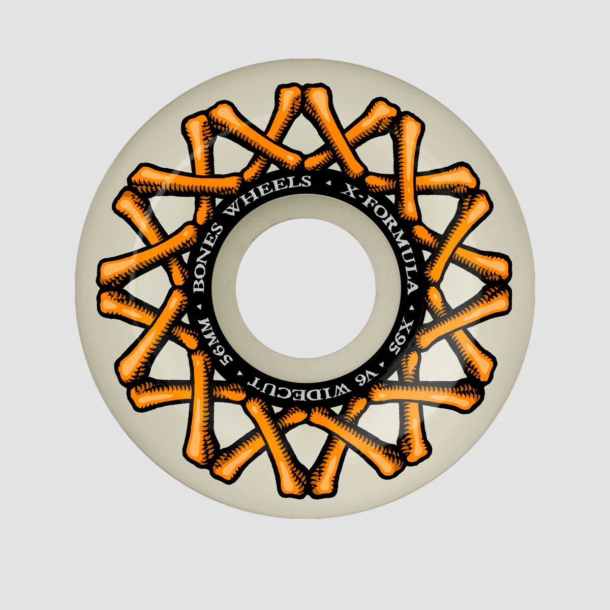 Bones X-Formula XF Widecut V6 95A Skateboard Wheels White 56mm