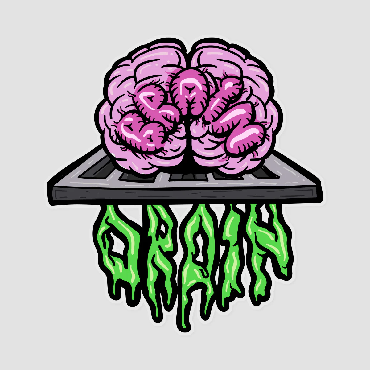 Brain Drain Sticker Clear 120x110mm