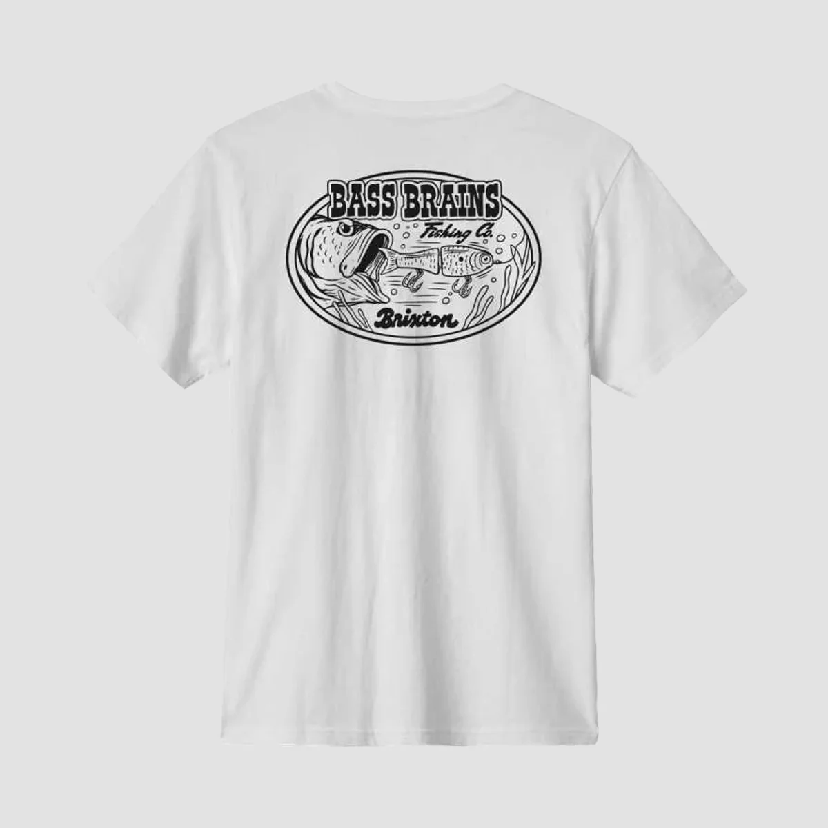 Brixton Bass Brains Swim T-Shirt White/Black - Image 2