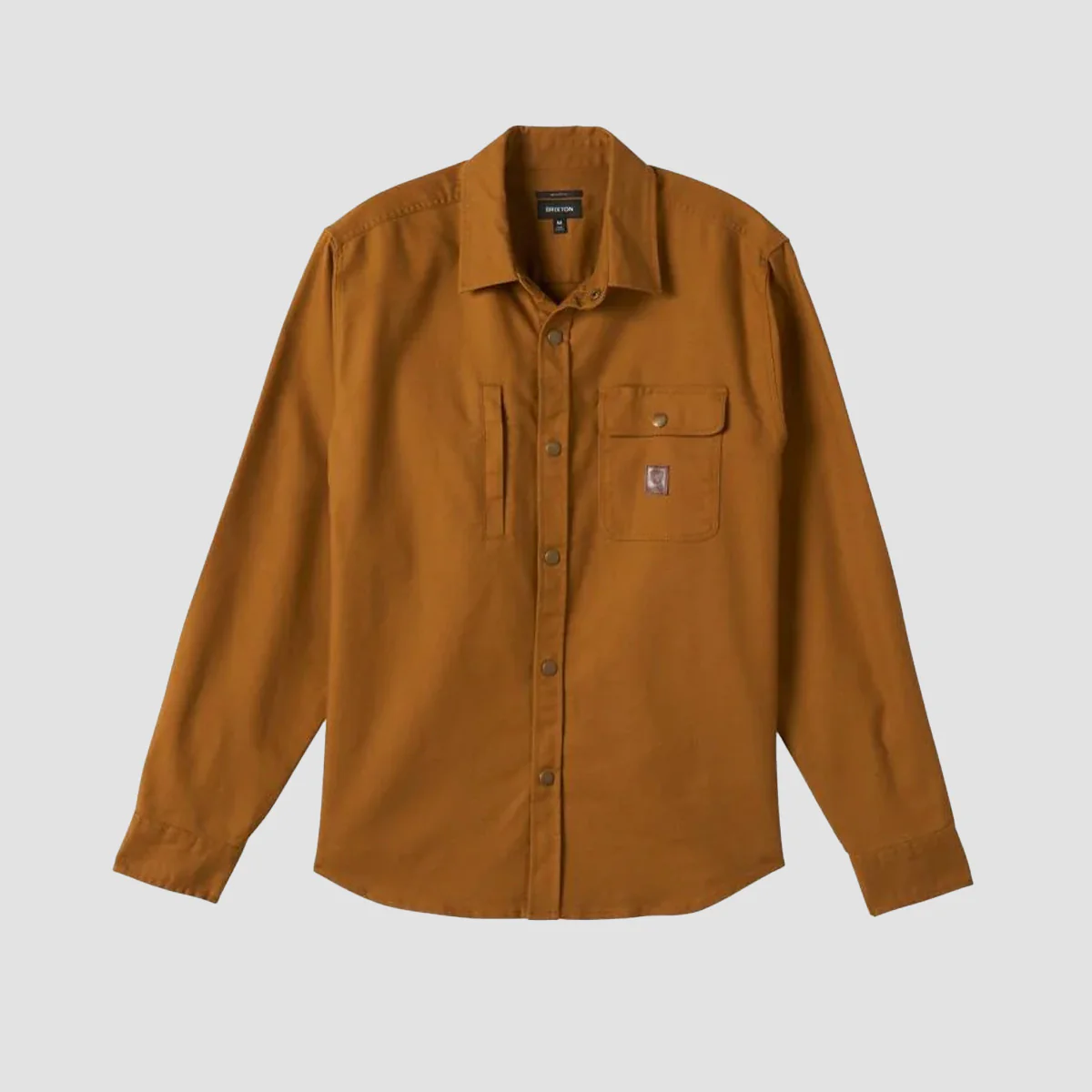 Brixton Builders Stretch Longsleeve Overshirt Golden Brown - Image 2