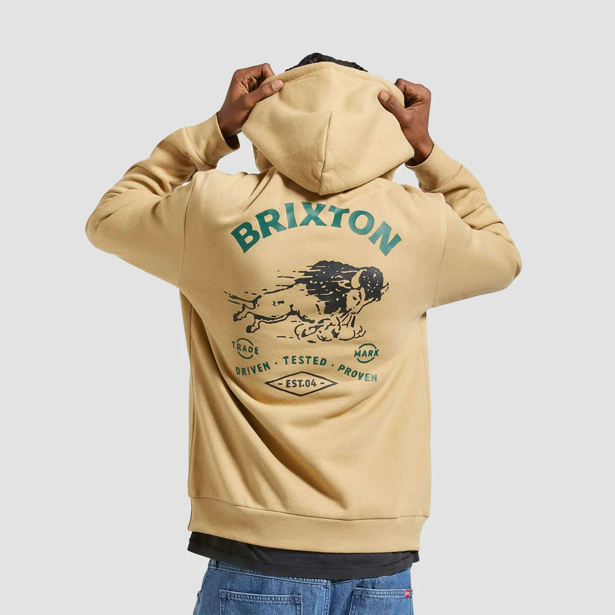 Brixton Charging Buffalo Pullover Hoodie Sand - Image 2