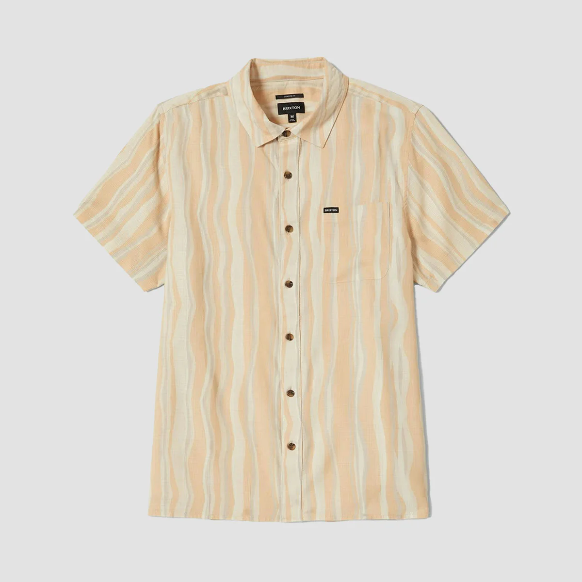 Brixton Cru Slub Short Sleeve Shirt Hazelnut/Painterly Stripe
