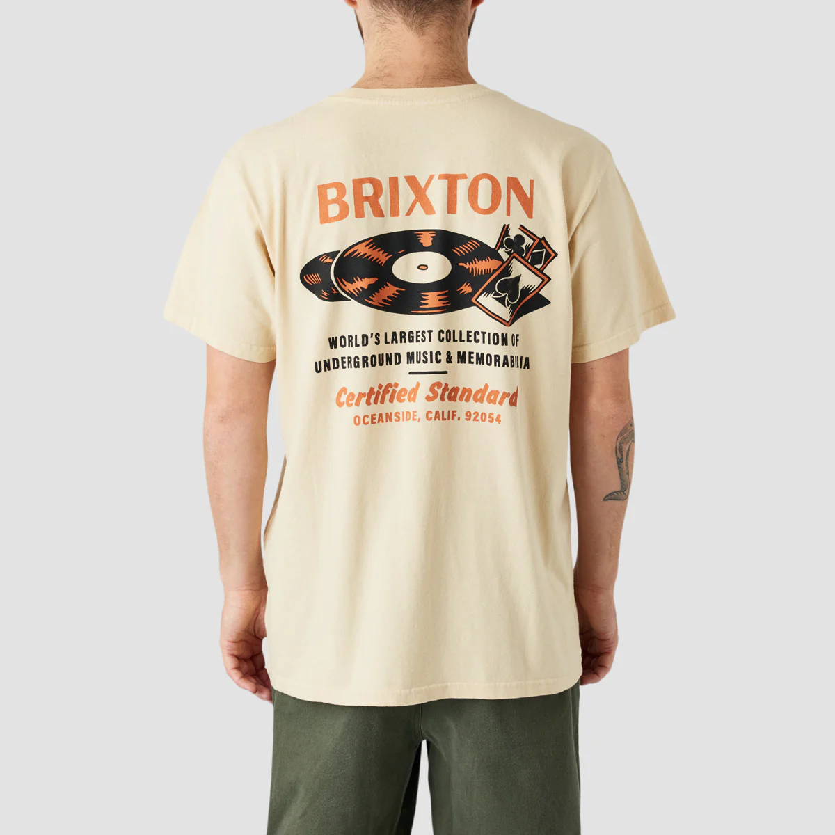 Brixton Hubbard T-Shirt Cream Worn Wash - Image 3