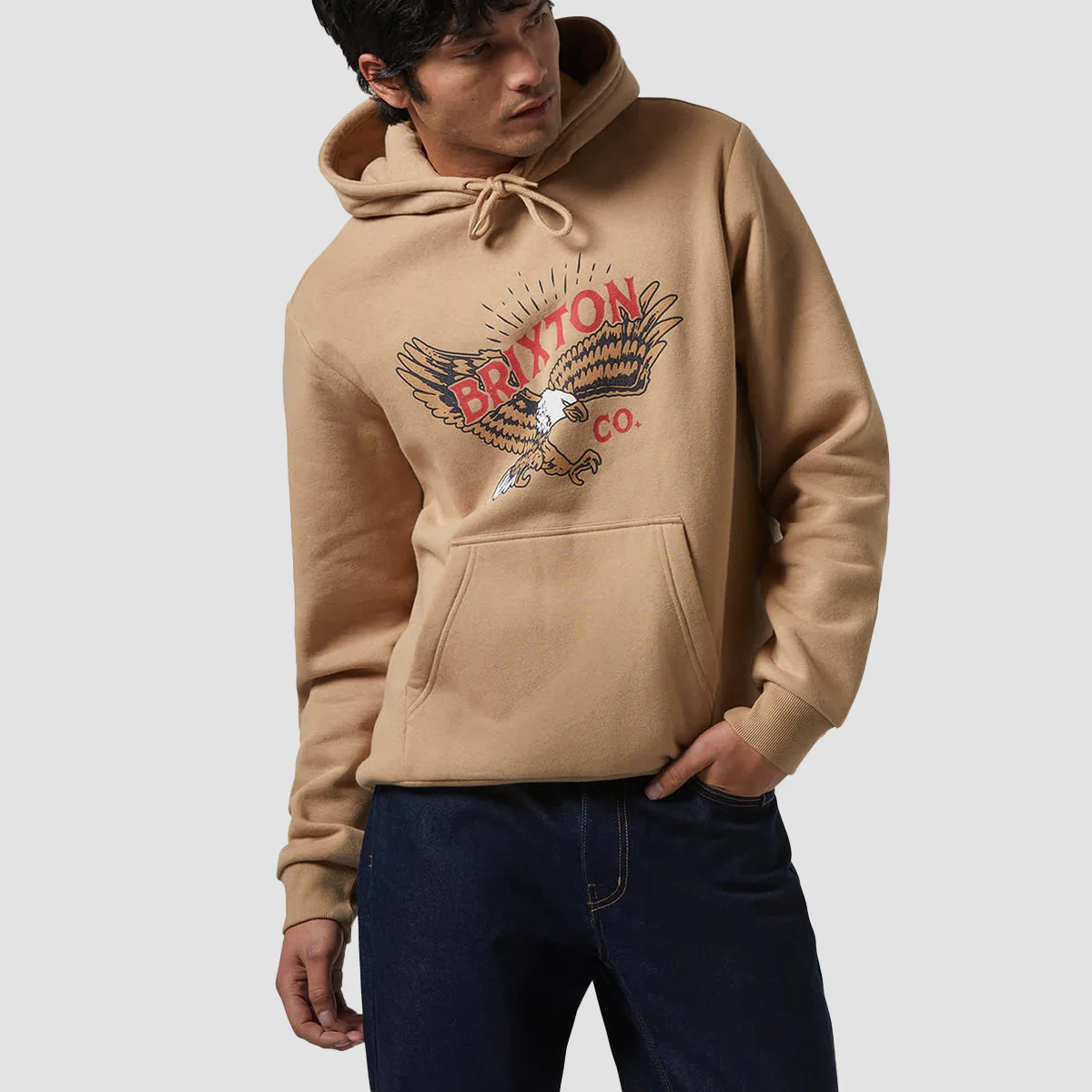Brixton Keeler Hoodie Sand - Image 3