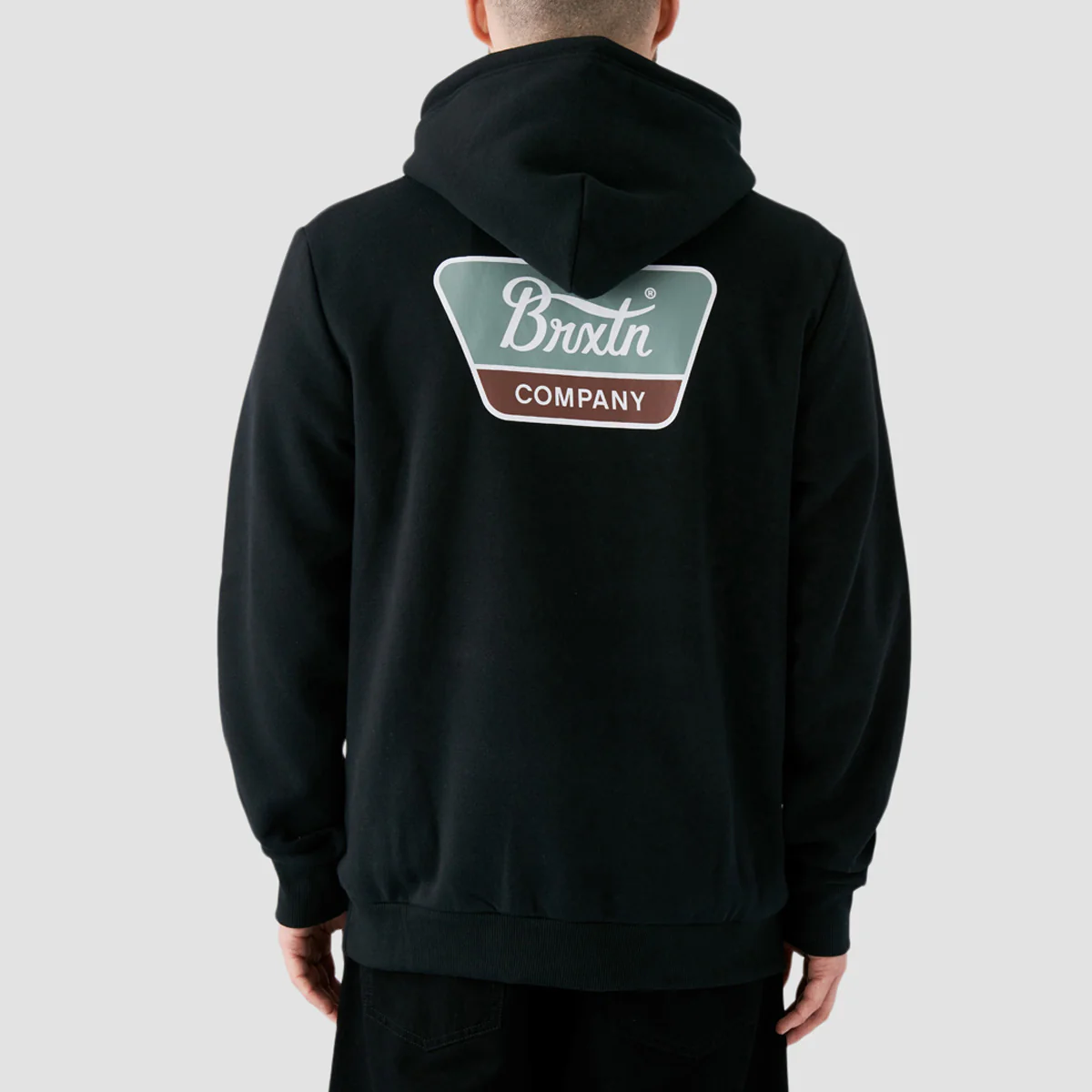 Brixton Linwood Pullover Hoodie Black/Chinois Green/Sepia - Image 2