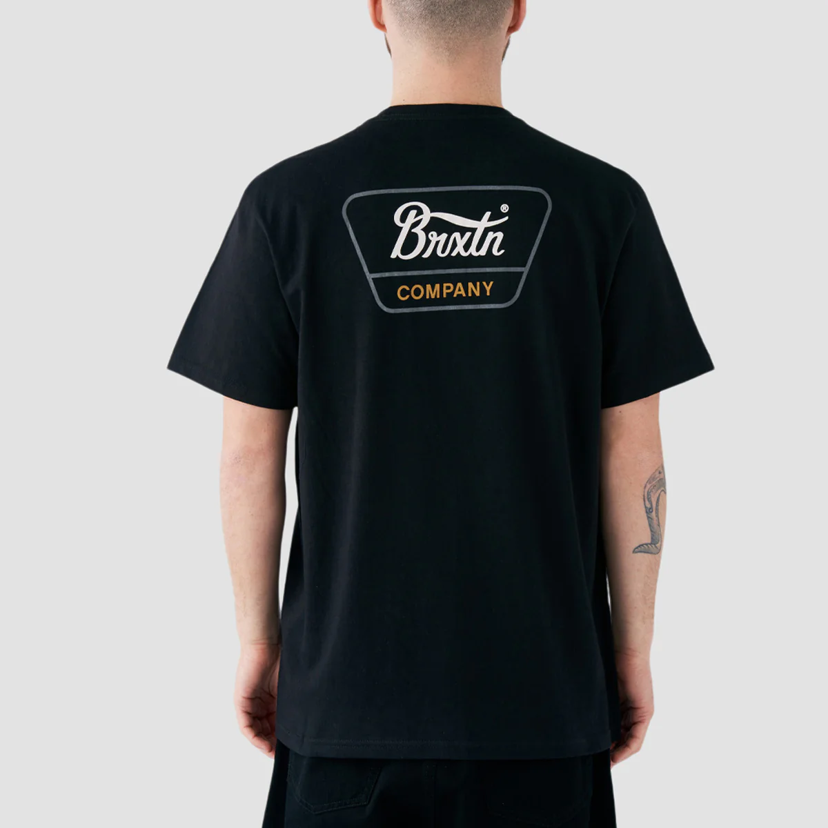 Brixton Linwood T-Shirt Black/Gold/White - Image 2