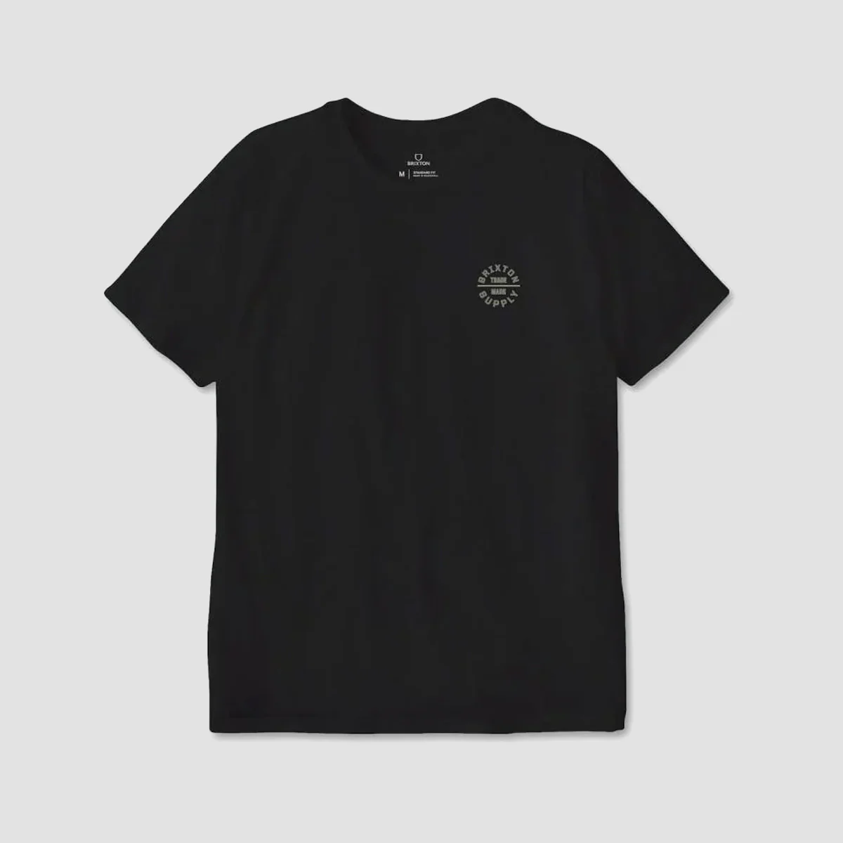 Brixton Oath V T-Shirt Black /Olive Surplus/White - Image 2