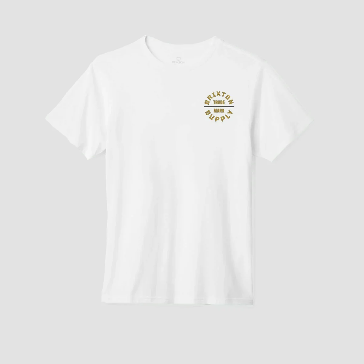 Brixton Oath V T-Shirt White/Mustard/Charcoal - Image 2
