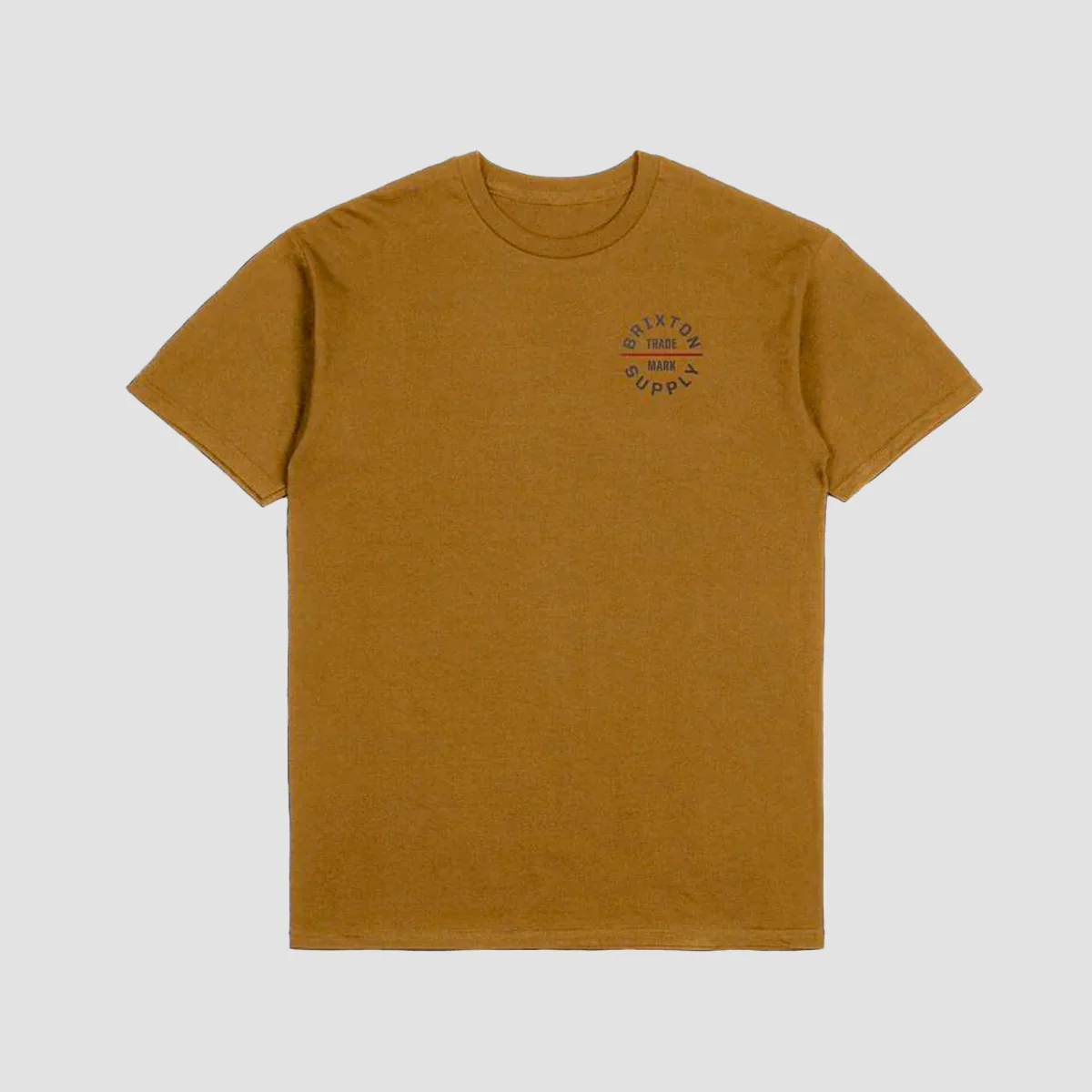 Brixton Oath V T-Shirt Golden Brown/Ombre Blue/Scarlet Red - Image 2