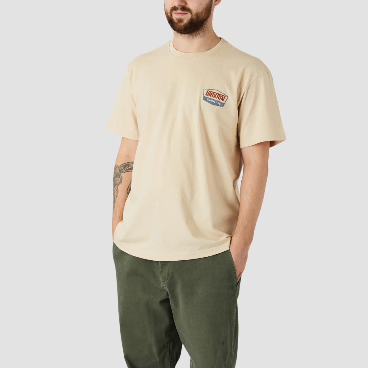 Brixton Regal T-Shirt Cream/Barn Red - Image 2