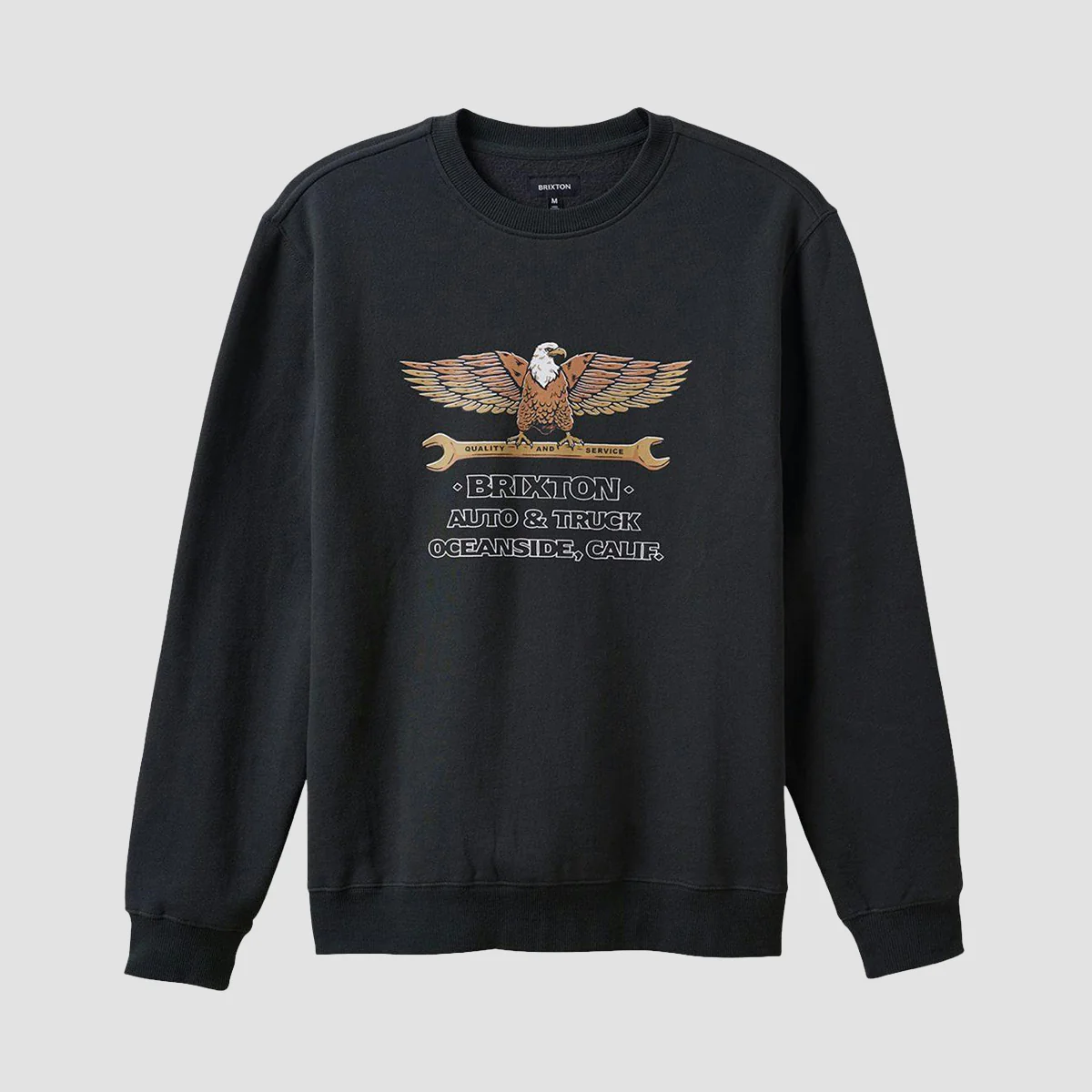 Brixton Repair Crew Sweatshirt Washed Black