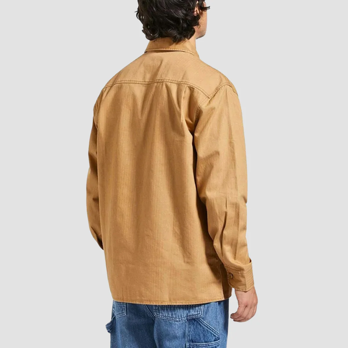 Brixton Selden Overshirt Tobacco Brown Worn Wash - Image 2